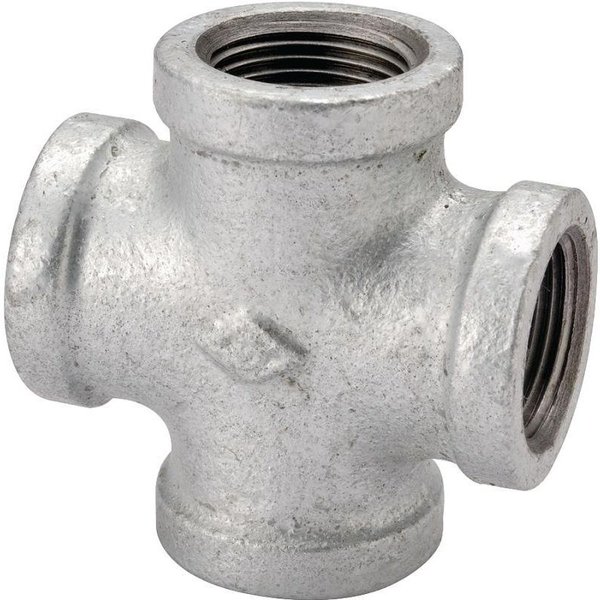 Prosource 0 Pipe Cross, 12 in, Female, Malleable Iron, 40 Schedule, 300 psi Pressure 745